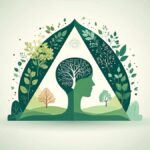 Bilişsel Davranışçı Terapi’nin düşünce-duygu-davranış döngüsünü gösteren kavramsal görsel.