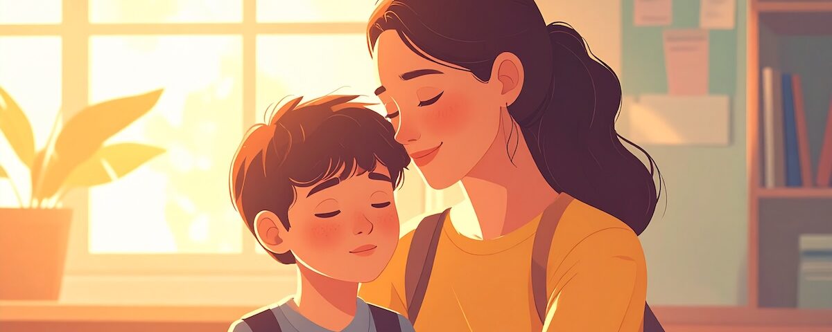 Akran zorbalığı nedir ? Akran zorbalığı yaşayan çocuğa destek olan öğretmen ve empati teması.